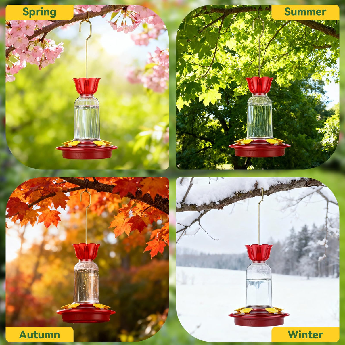 PENXUA two-pack hummingbird feeder set for yards and patios with flexible placement.
