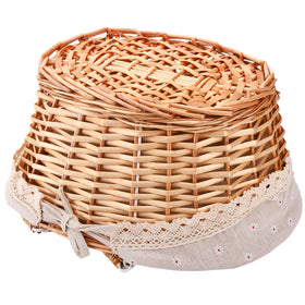 Peohud double-handle wicker basket ready for park outings.