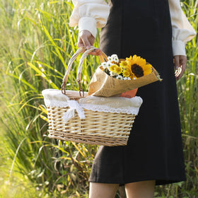 Peohud wicker basket for versatile storage and display.
