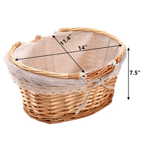 Peohud picnic basket with removable cotton lining for easy cleaning.