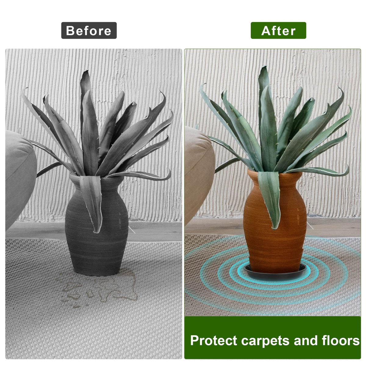 PeoMev drainage-collection tray keeps indoor spaces tidy