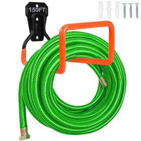 PeoMev garden hose holder wall mount shows rugged metal design for outdoor storage.