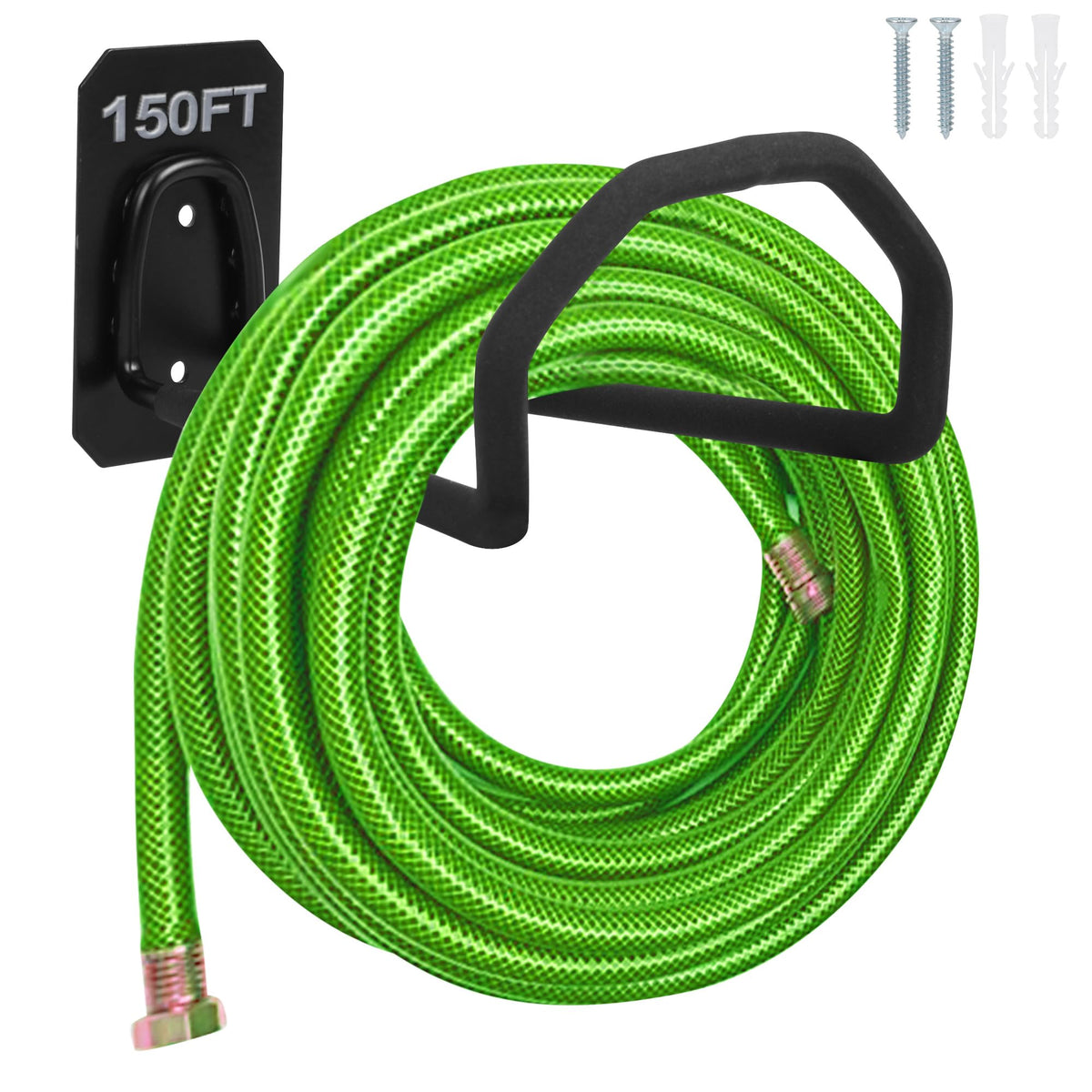 PeoMev garden hose holder wall mount with durable metal construction for outdoor storage.
