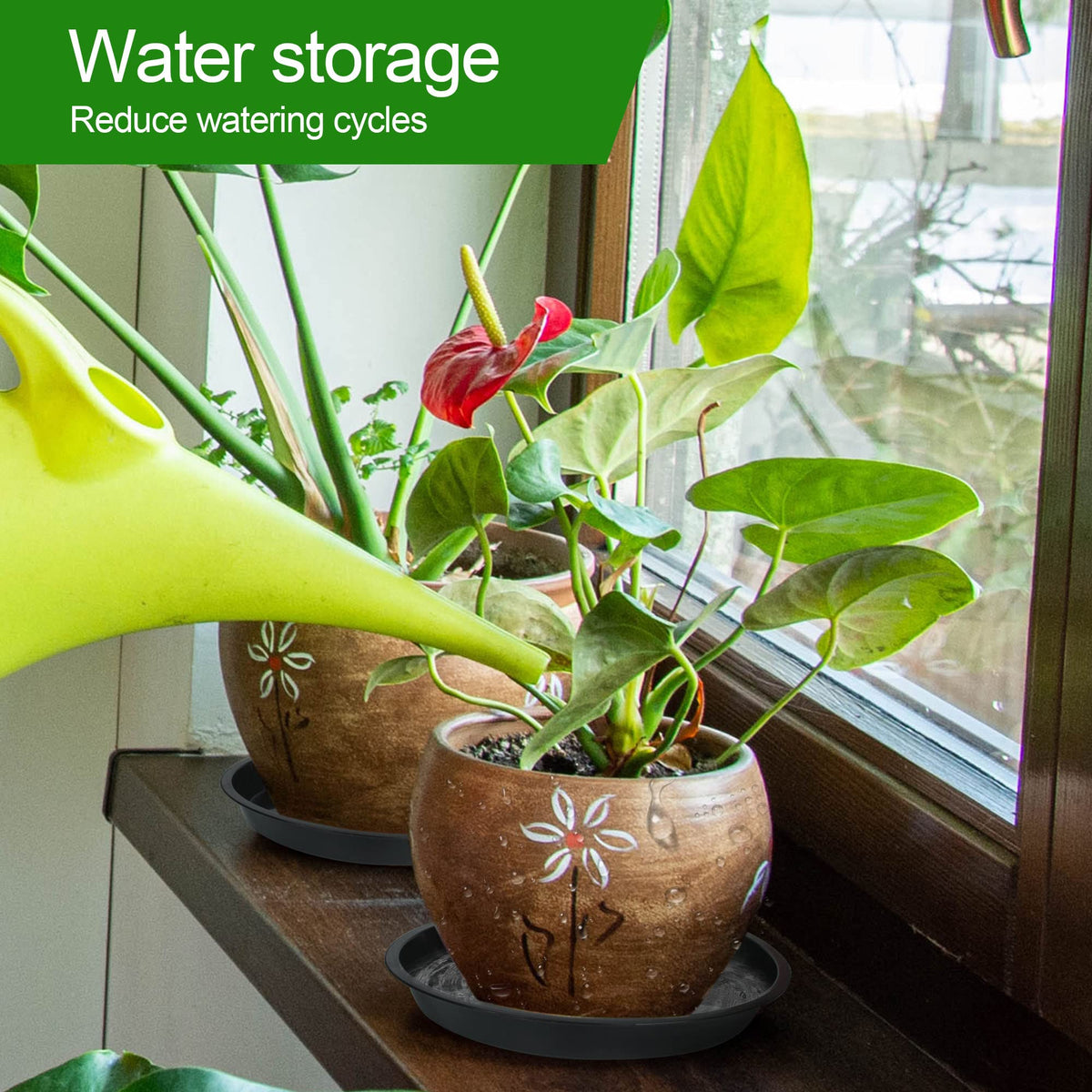 PeoMev sturdy-edge plant saucer supports heavy pots safely