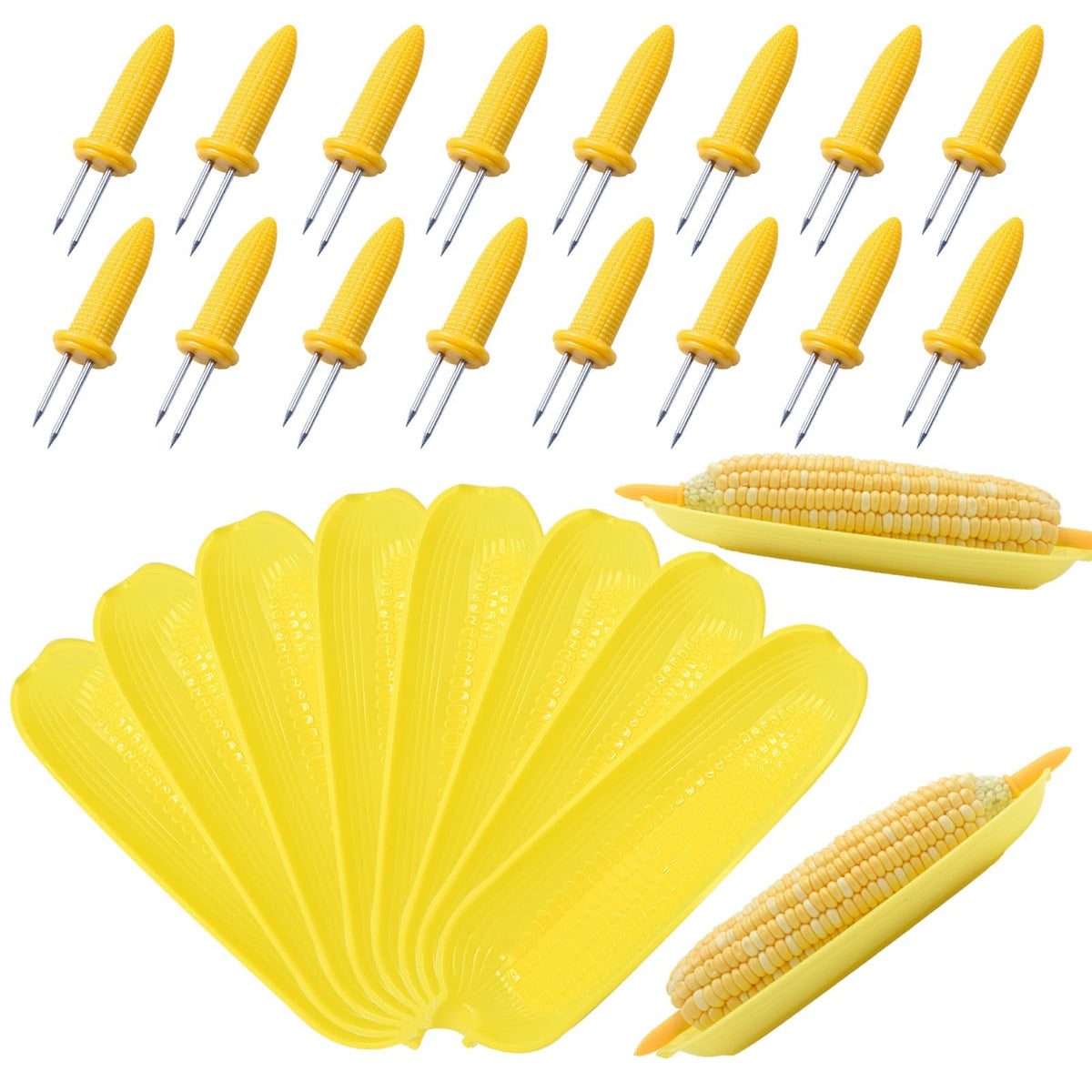 PEOUWNES corn dishes collection for organized outdoor dining and easy serving.