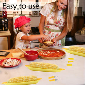 PEOUWNES corn holders close-up highlighting rust-resistant stainless steel pins.