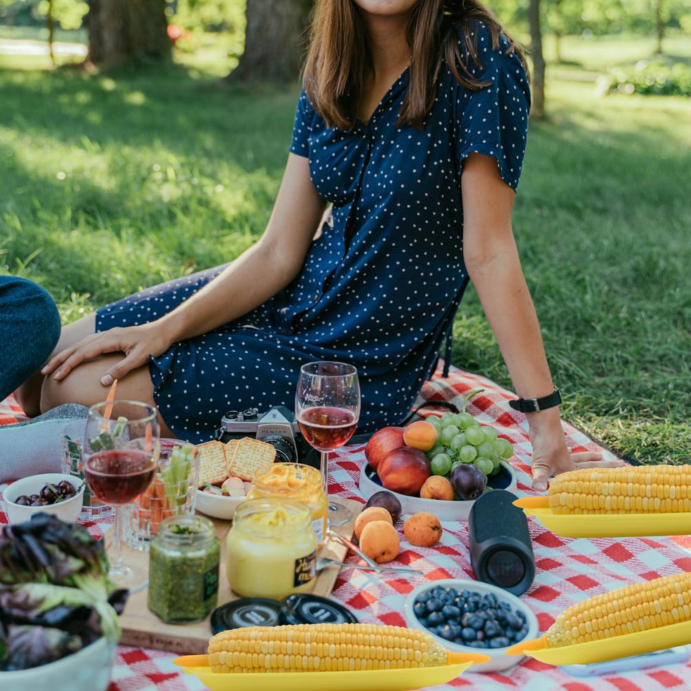 PEOUWNES outdoor camping setup featuring complete corn serving kit.