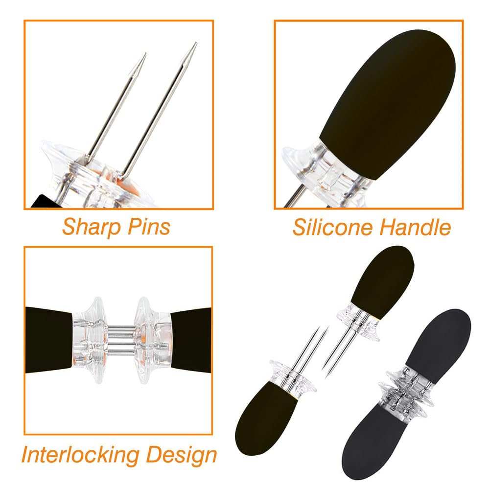 PEOUWNES corn holders ideal for BBQ, picnics, and camping outdoor meals.