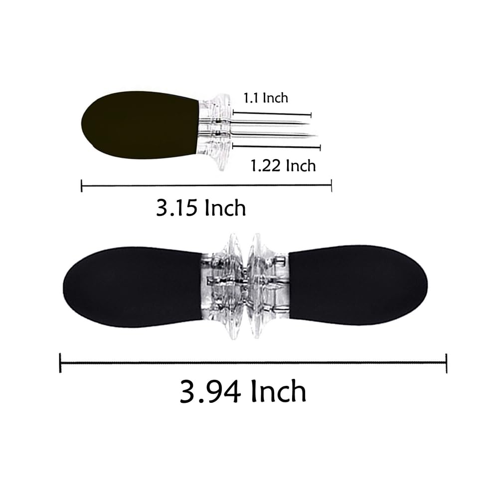 PEOUWNES durable stainless-steel pins give strong grip on corn and other foods.