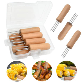 PEOUWNES stainless-steel corn holders for grill-ready corn with secure grip