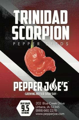 Pepper Joe's Trinidad Scorpion seeds, non-GMO, ready to boost hot pepper harvest.