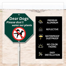 Peramarl yard stake post anchors the sign securely in various grounds.