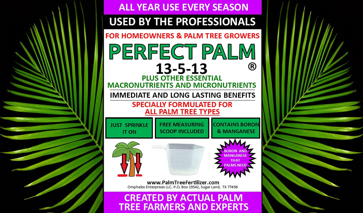 Perfect Palm USA-made palm fertilizer highlights domestic production and quality.