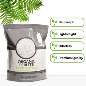 Perfect Plants aeration-boosting perlite improves soil porosity for containers.
