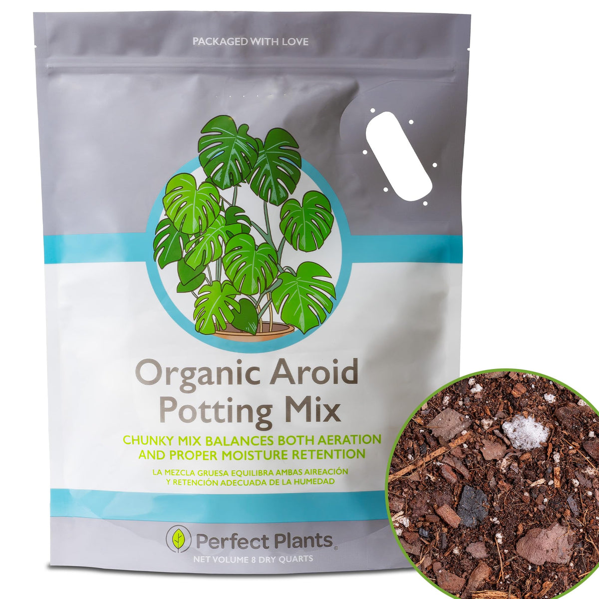 PERFECT PLANTS Aroid Potting Mix bag for robust tropical houseplants.