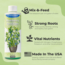 Perfect Plants Berry Booster dosing spoon enables precise mixing for consistent feeding.
