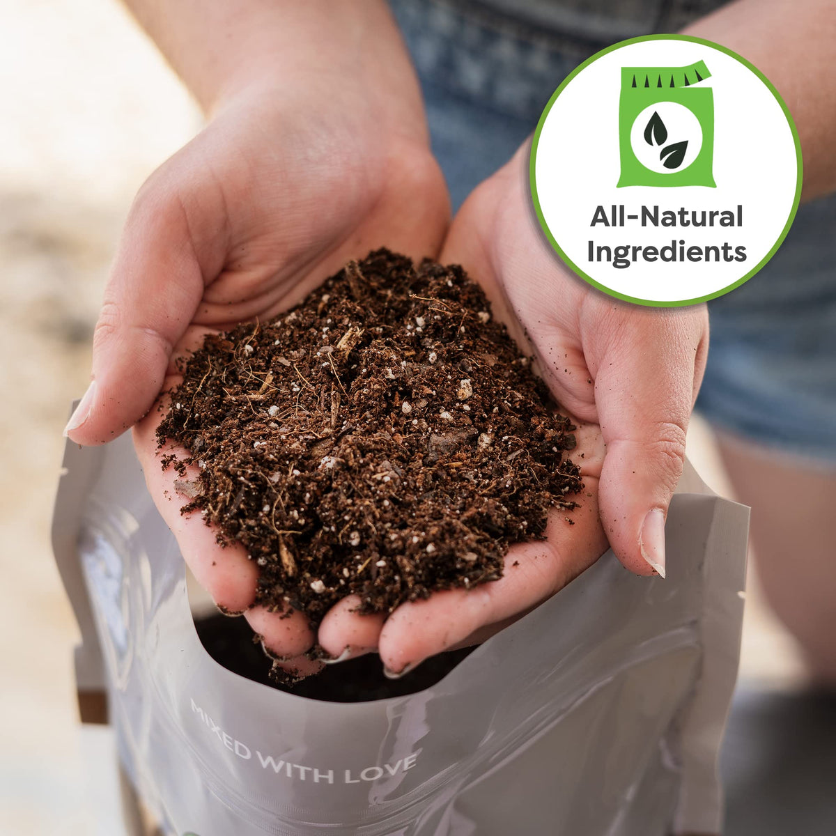 Perfect Plants farm mixing process illustrating USA-made, professionally blended soil.