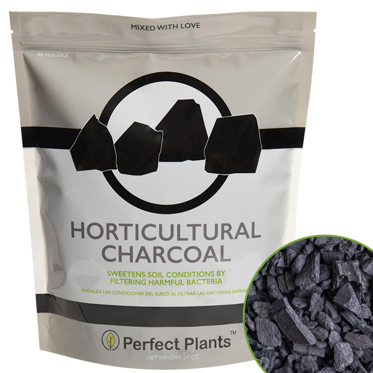 Perfect Plants Horticultural Charcoal bag 4qt improves moisture balance for containers