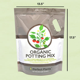 Perfect Plants organic mix in use; great for containers or garden beds.
