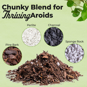 PERFECT PLANTS peat-free Aroid Potting Mix 8qt promotes sustainable potting.