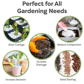 Perfect Plants perlite granules close-up highlighting lightweight drainage benefits.