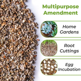 Perfect Plants vermiculite natural medium grade boosts soil structure for container plants.
