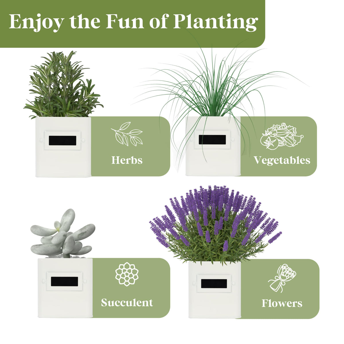 PERFNIQUE versatile small plant planter for herbs, flowers, or succulents