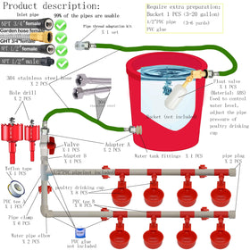 Perfsign poultry water cups 8 eight cups ensure steady water supply for flocks.