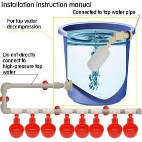 Perfsign PVC adapter simplifies piping for poultry waterer setup.