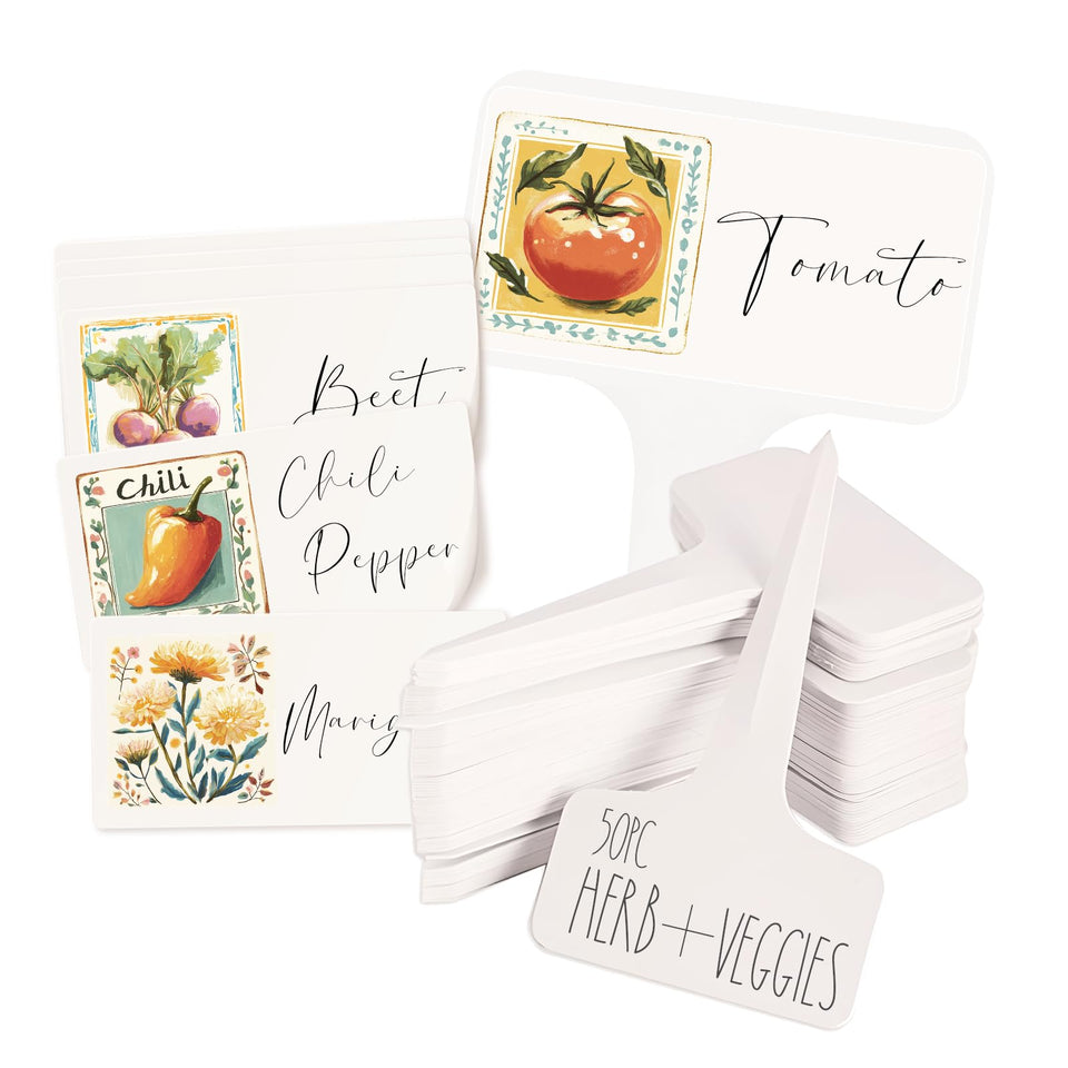 Peri Foi herb sticker designs for labeling basil and mint in pots