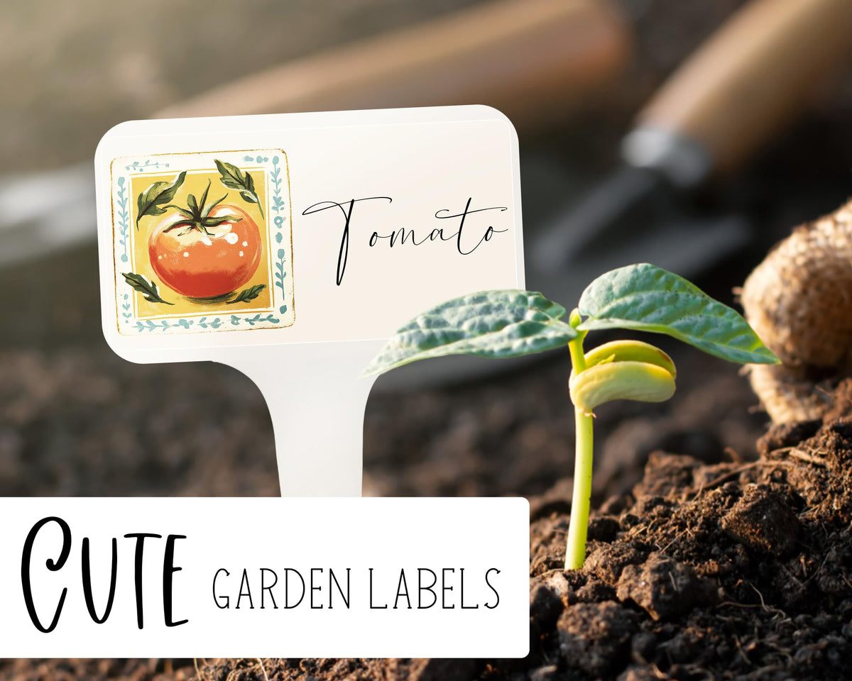 Peri Foi vegetable sticker designs for labeling tomato and carrot in gardens
