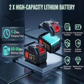 PERICGRIP dual 2.0Ah batteries enabling longer runtime in use.