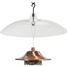 Perky-Pet 16in transparent squirrel baffler dome blocks squirrels from reaching the feeder