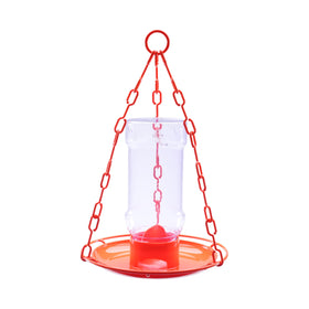 Perky-Pet 253 jelly feeder tray closeup with bright orange tray attracting orioles