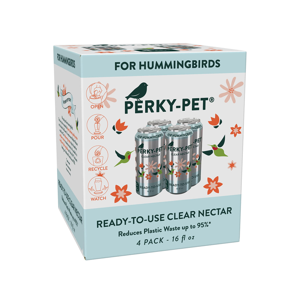 Perky-Pet 522 ready-to-use nectar in a clear can for quick feeder filling