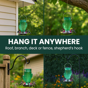 Perky-Pet Cactus five feeding stations invite multiple hummingbirds to dine.