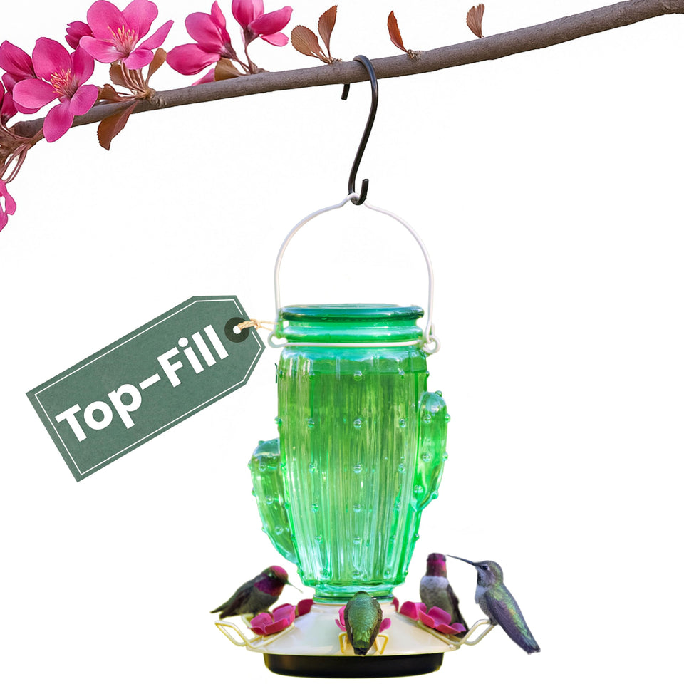 Perky-Pet Cactus top-fill bottle simplifies refilling with no bottle inversion.