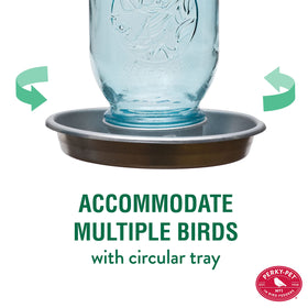 Perky-Pet circular perch invites birds to sit and sip amid blooming flowers.