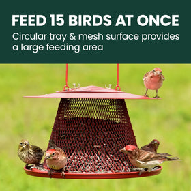 Perky-Pet diamond mesh surface creates a wide feeding area