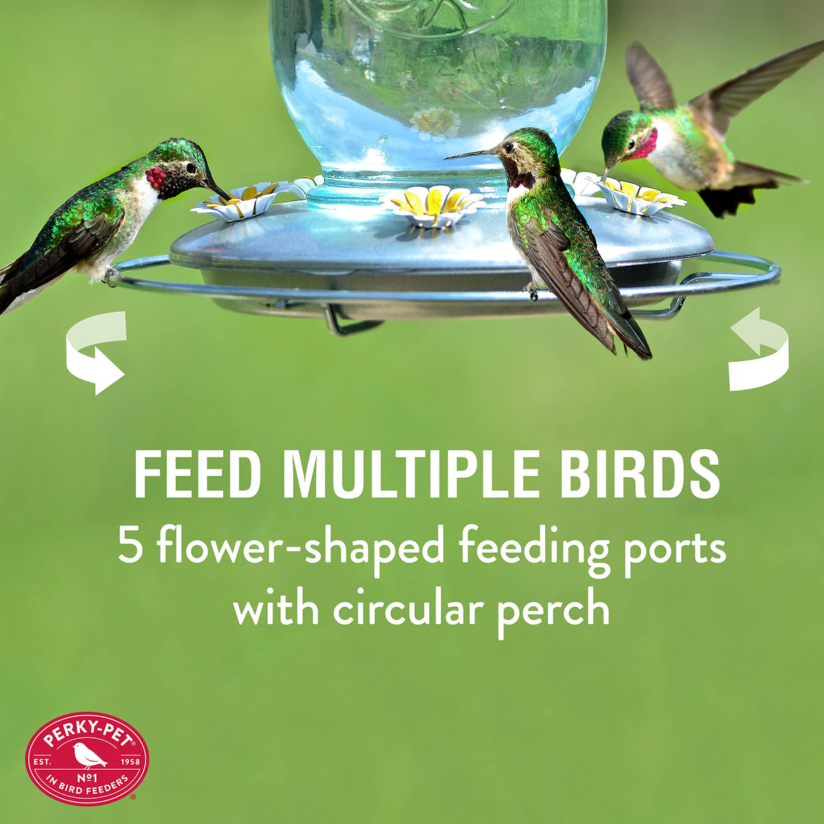 Perky-Pet durable metal base and ports for outdoor use