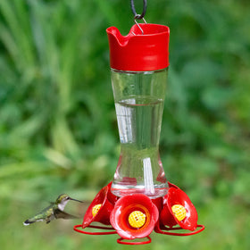 Perky-Pet Favored Pinch-Waist Hummingbird Feeder with ant moat deterring intruders
