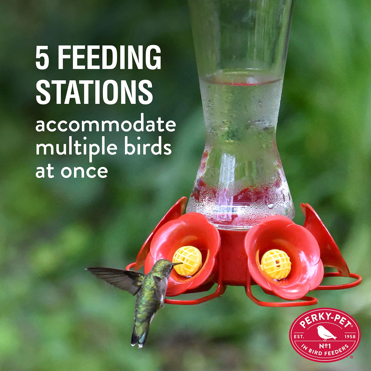 Perky-Pet Favored Pinch-Waist Hummingbird Feeder easy-clean design for quick maintenance