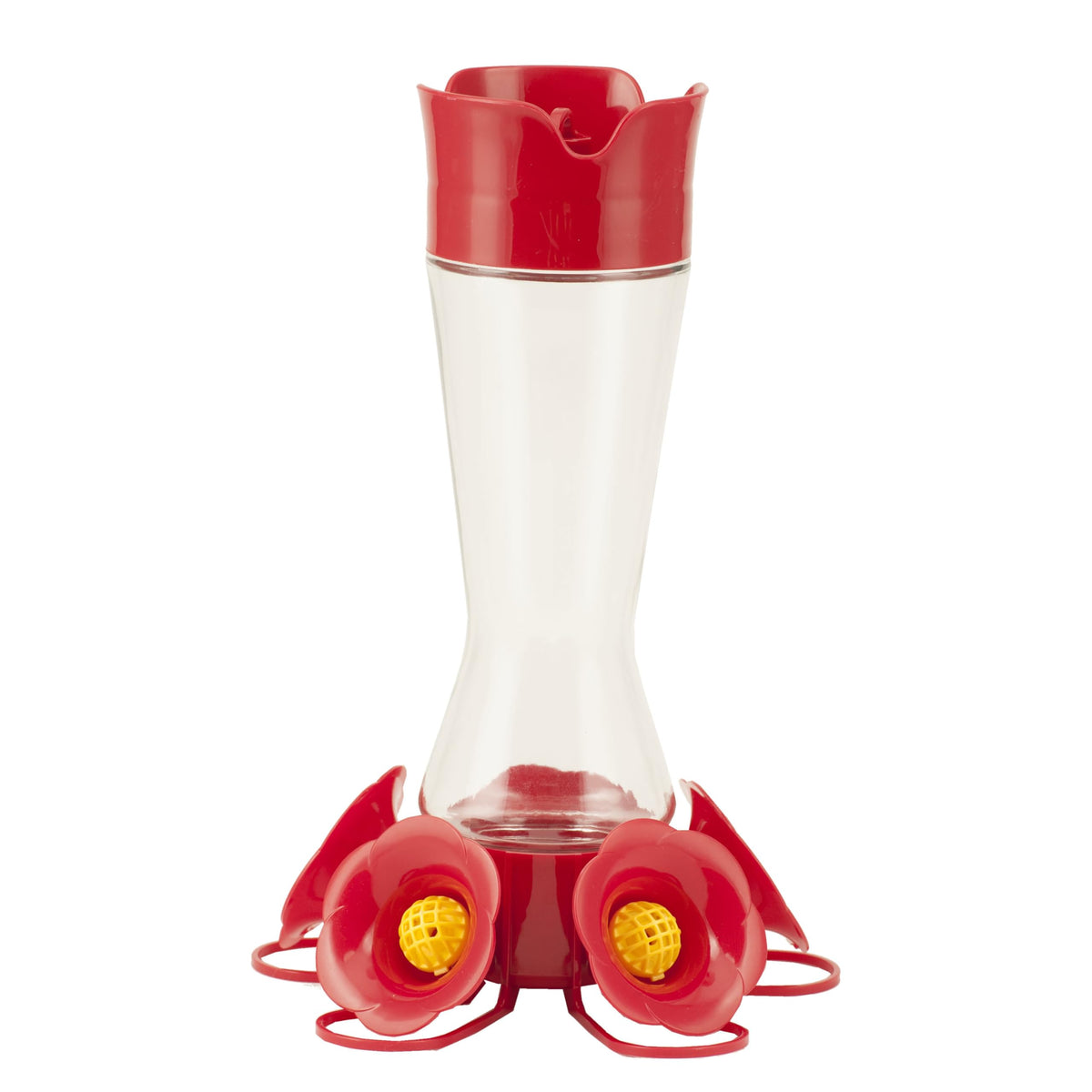 Perky-Pet Favored Pinch-Waist Hummingbird Feeder glass bottle showing nectar level for easy monitoring
