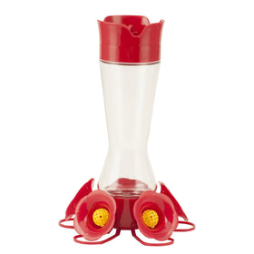 Perky-Pet Favored Pinch-Waist Hummingbird Feeder glass bottle showing nectar level for easy monitoring