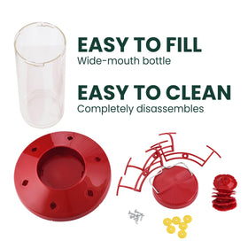 Perky-Pet Grand Master clear reservoir supports quick nectar checks.