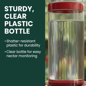 Perky-Pet Grand Master durable shatterproof plastic for outdoor use.