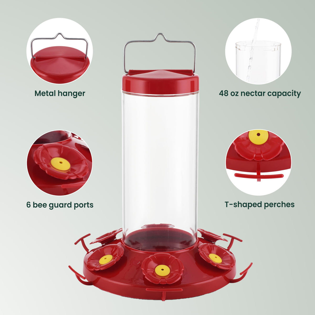 Perky-Pet Grand Master wide-mouth design simplifies refilling and cleaning.