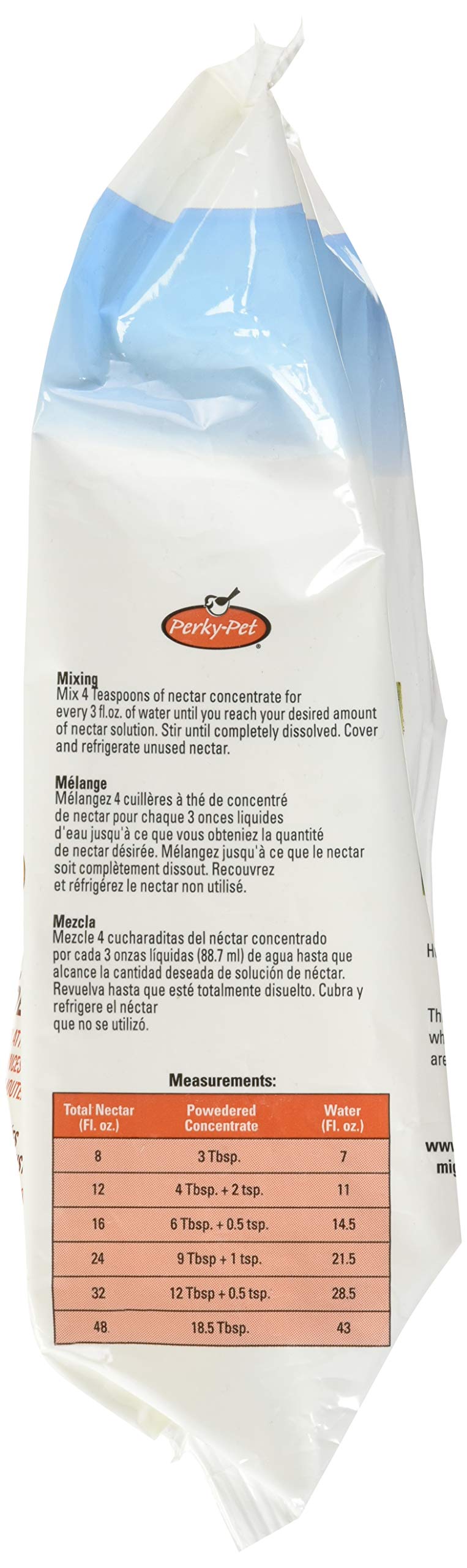 Perky-Pet nectar powder in a measuring cup ready to mix