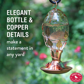 Perky-Pet Looking Glass Hummingbird Feeder shows four feeding stations inviting hummingbirds