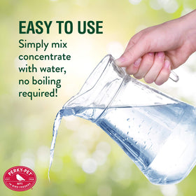 Perky-Pet nectar concentrate shows 3:1 and 4:1 mixing guidance.
